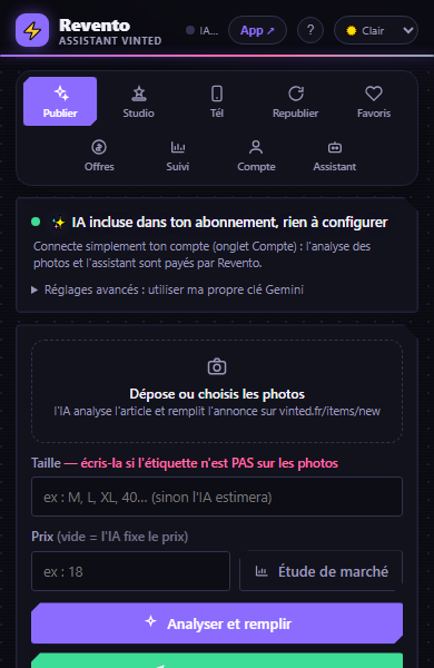 L'extension Revento, thème Pro